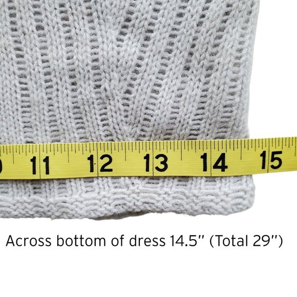 Armani Exchange Sweater Dress Wool Blend Open Weave Gray Long Sleeve Mini Size S - Picture 9 of 11